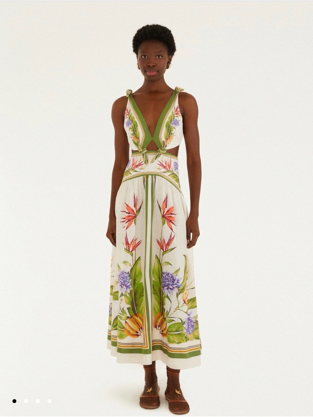 FARM Rio Sand Tropical Scarf Maxi Dress